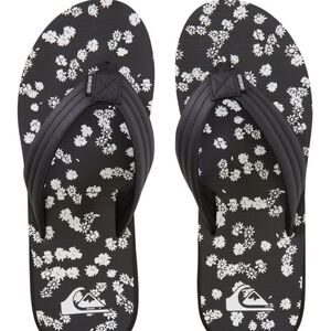 NWT Quiksilver men's floral carver flip-flop